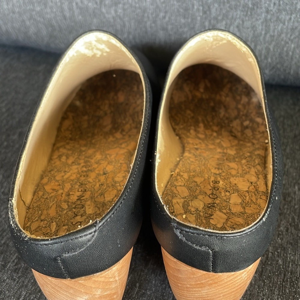 Black Leather Platform Clogs - image 7